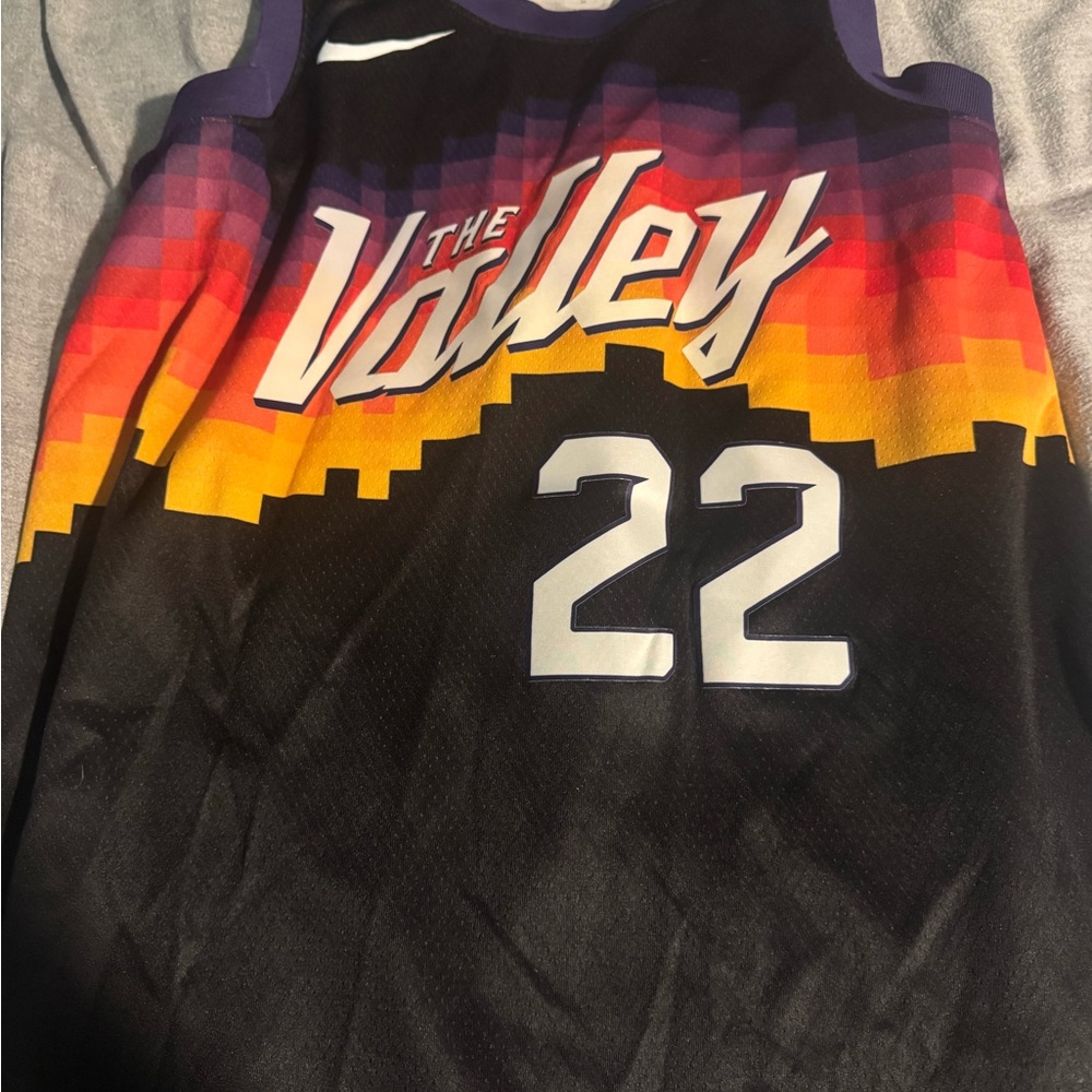 Nike Black and Purple Basketball Jersey